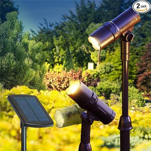 Solar Powered Spotlight, 2 Pack, 50 Lumens, Adjustable Height - Picture 7 of 7